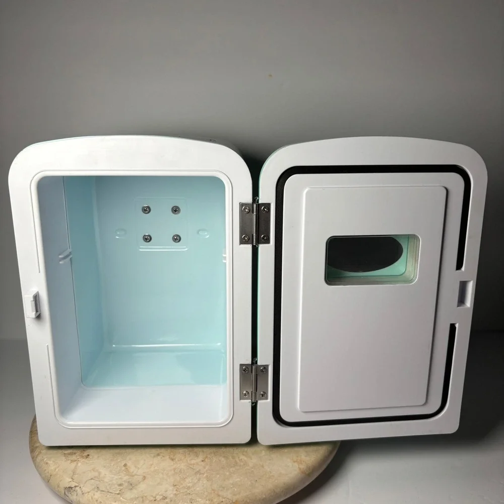 Nostalgia Retro 6-Can Personal Cooling and Heating Refrigerator Blue Mini Fridge